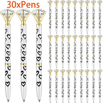 30шт Сердечные Ручки Алмазная Шариковая Ручка 0,7 мм Шариковая Ручка