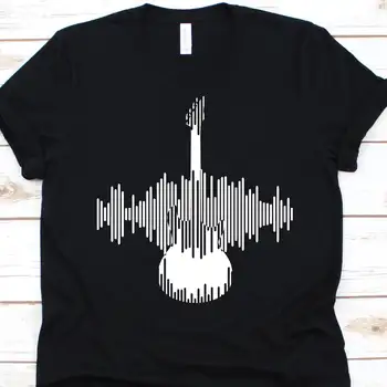 Любители дизайна футболок с частотной волной для электрогитары, гитарист-инструменталист, струнный инструмент