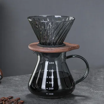 Кофейный набор Shared Pot объемом 600 мл, бытовой набор из нескольких предметов, включающий кофейную бумагу, ложку, деревянную переносную кофемолку и другие наборы