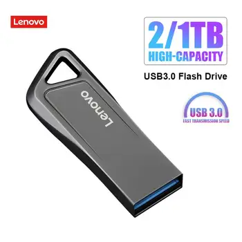 Lenovo 2TB Metal Pendrive USB 3.0 Оригинальные Флэш-Накопители U Disk High Speed 1TB Портативный USB-Накопитель Памяти Аксессуар TYPE-C Адаптер