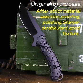 Открытый многофункциональный маленький прямой нож из нержавеющей стали 440C, тактика выживания в дикой природе, нож для фруктов со стальной ручкой