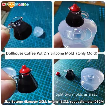 1 комплект мини-формы 1: 12 Кукольный домик миниатюрный кофейник чайник DIY силиконовые формы аксессуары для кукольного домика (только форма)