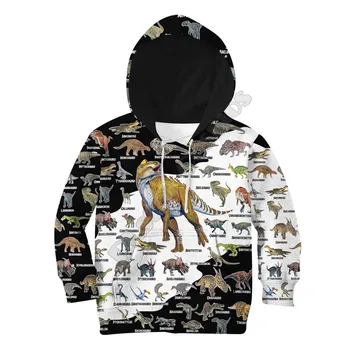 Толстовки с 3D принтом Love Dinosaur, детский пуловер, толстовка с забавными животными, спортивный костюм, куртка, футболки, стиль для мальчиков и девочек-10