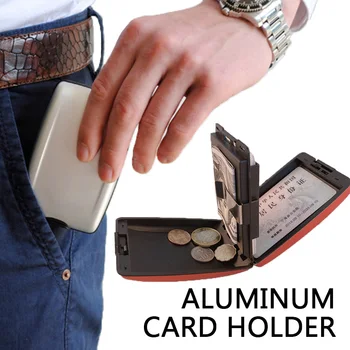 Алюминиевый металлический кошелек с защитой от сканирования, блокирующий кредитные карты, чехол для визитных карточек, кошельки Алюминиевый чехол для кредитных карт