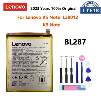 100% Оригинальный 3760 мАч BL287 Аккумулятор Для Lenovo K5 Note K5Note L38012/K9 Note K9Note 6,0
