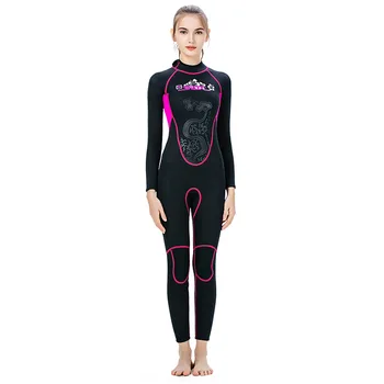 Молния сзади, цельный неопреновый гидрокостюм для всего тела, сохраняющий тепло, 3 мм Женский костюм для подводного плавания, платье для подводного плавания, Костюмы для серфинга