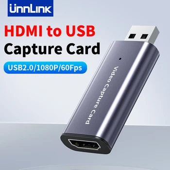 Unnlink USB 2.0 Карта видеозахвата 4K 30Fps HDMI к USB 1080P 60Fps Видеозахват для прямой трансляции для камеры телефона PS4 XBOX