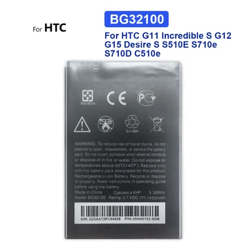 Сменный аккумулятор с номером отслеживания, подходит для HTC G11, Incredible S, G12, G15, Desire S, S510E, S710e, S710D, C510e, BG32100