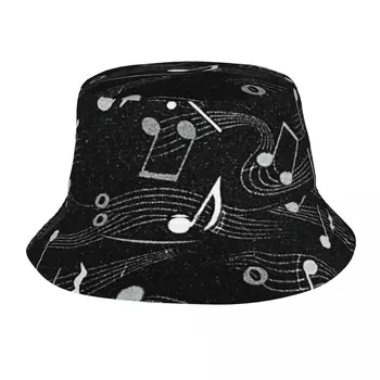 Летние панамы, музыкальные ноты, музыкальная композиция для рыбацких кепок унисекс, реверсивные хлопчатобумажные шляпы-ведерки, уличная рыбацкая шляпа