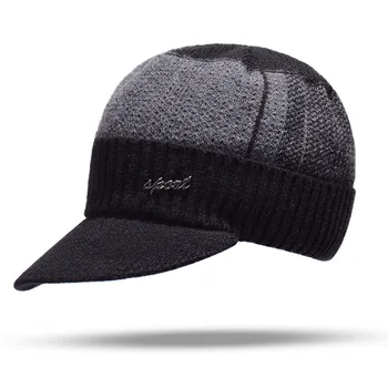 Оптовая продажа высококачественной осенне-зимней новой вязаной бейсболки, мужской ветрозащитной кепки на открытом воздухе, а также толстой бархатной теплой шапки