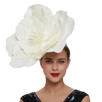 Повязка на голову с цветочным узором, шляпа с цветочным узором, шляпа с большим цветком, повязка на голову с большим цветком, челнок
