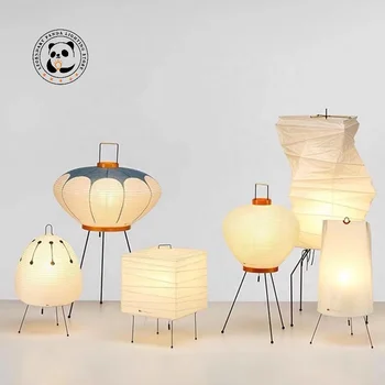 Японский Торшер Noguchi Yong LED Wabi-sabi Дизайнерская Рисовая Бумага Бамбуковая Интерьерная Подставка Светильник Лофт Гостиная Спальня Кухня