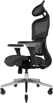 Эргономичный офисный стул Nouhaus Ergo3D - рабочее кресло на колесиках с 3D регулируемым подлокотником, 3D поясничной поддержкой и поворотными колесиками