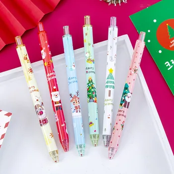 84ШТ Рождественские Гелевые ручки Снеговик Санта 0,5 мм Канцелярская ручка для подписи Детские Подарки Канцелярские принадлежности