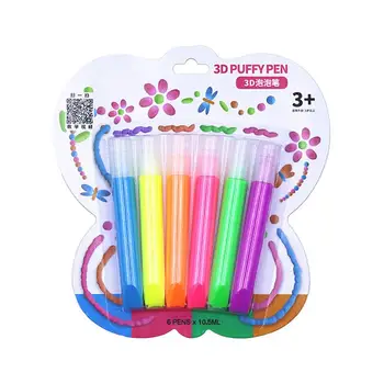 Волшебные цветные ручки, волшебные ручки для девочек, 6ШТ, волшебные ручки для девочек, ручка для рисования пузырями, ручки для рисования пузырями, безопасные для 3D-искусства