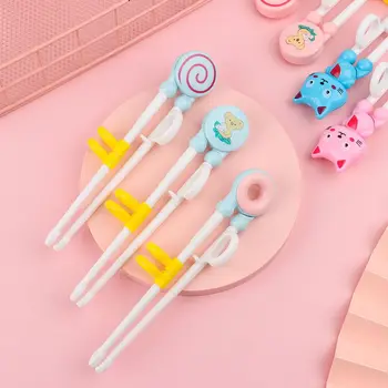 Модное правильное использование Новые палочки для еды для детей, обучающие мультяшному приему пищи палочками для еды