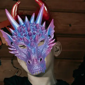 Маска для косплея дракона, маскарадная маска на Хэллоуин, маска страшного животного для косплея, маскарадной вечеринки, карнавала