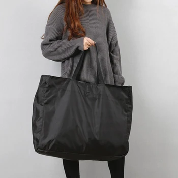 Женские сумки для покупок, однотонные сумки на молнии, сумки для покупок большой емкости, моющиеся, многоразовые, простые, для улицы, для тяжелых условий эксплуатации, новая модная сумка