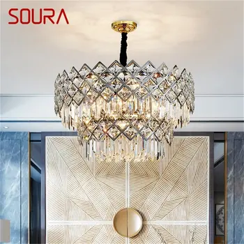 Хрустальный Подвесной Светильник SOURA Postmodern Creative Chandelier LED Luxury Lamp Для Украшения Дома