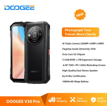 DOOGEE V30 Pro Прочный Телефон 200 МП Камера 32 ОЗУ + 512 ПЗУ Яркость 7050 5G Смартфон 6,58 