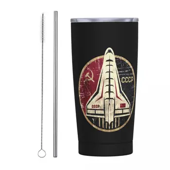 Эмблема космического челнока CCCP Юрий Гагарин, кофейные чашки с вакуумной изоляцией, термос, кружки с двойными стенками, бутылка для воды, 20 унций