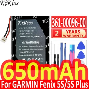 KiKiss 361-00096-00 Аккумулятор емкостью 650 мАч Для GARMIN Fenix 5s Fenix 5s Plus 5sPlus Batteria + Бесплатные Инструменты