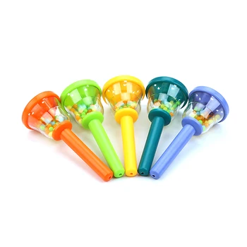 Пластиковый шейкер Ручной колокольчик с игрушечным кольцом Ring Bell Детский инструмент, игрушка, детские развивающие игрушки, Ручные погремушки