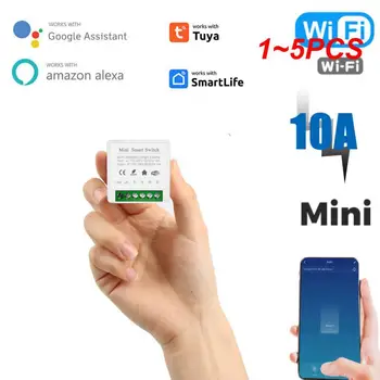 1 ~ 5ШТ Tuya 16A Mini Wifi Smart Switch Light Поддерживает 2 способа управления временем Модуль автоматизации Приложение для Alexa Home