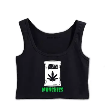 Укороченный топ с графическим принтом Munchies Funny 420 Weeds Stoner