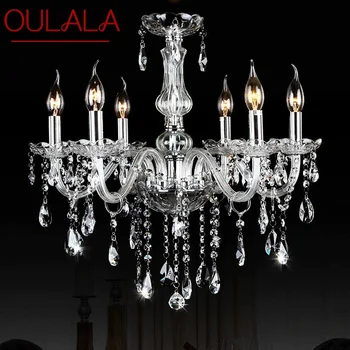 Подвесной светильник из хрусталя OULALA в роскошном стиле, Европейская лампа-свеча, Художественная гостиная, Ресторан, спальня, Вилла, Люстра