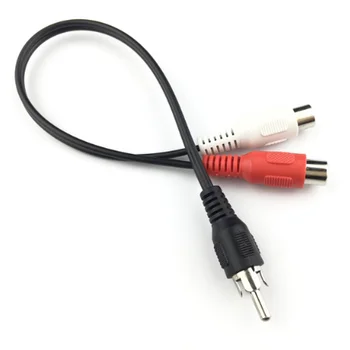 Удлинитель видео-линии RCA к 2RCA Женский Аудио-удлинитель для громкоговорителя Черный, красный, белый Разъем длиной 0,2 м