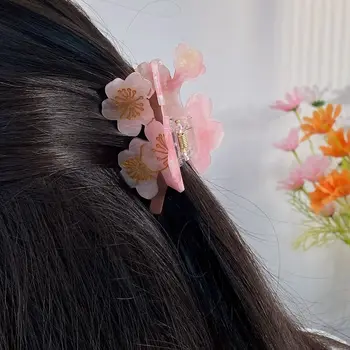 Ацетатный цветок сливы, коготь для волос, Геометрическая заколка для волос с уксусной кислотой среднего Размера, Аксессуары для волос, Держатель для хвоста