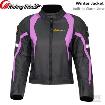 Женская мотоциклетная куртка для верховой езды, защитная броня, пальто, лето, Зима, водонепроницаемая теплая женская одежда для девочек, противоударная одежда JK-64