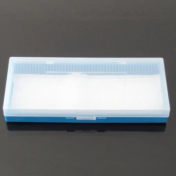 Коробка для слайдов для микроскопа Биологическая патология Вмещает до 50 шт. слайдов Слоты для био-слайсов Прямоугольная стеклянная коробка для слайдов для микроскопа 1X