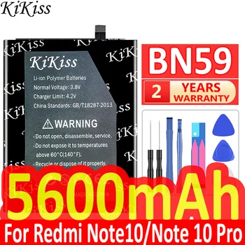 KiKiss Высококачественный Аккумулятор BN59 5600mAh для Xiaomi Redmi Note 10 Note10/10S/Note 10 Pro Note10 pro Сменные Батареи