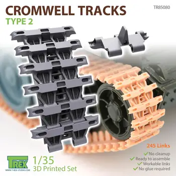 Набор с 3D-принтом T-Rex Studio 85080 Cromwell Tracks Type 2 в масштабе 1/35
