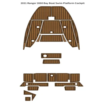 2021 Ranger 2660 Bay Boat Платформа Для Плавания В Кокпите Коврик Для пола из Вспененного Тикового дерева EVA