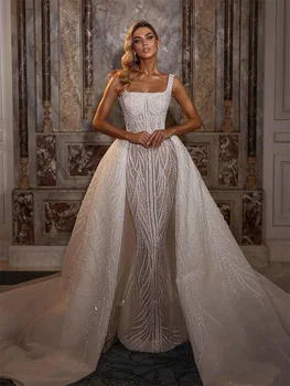 Дизайнерское блестящее свадебное платье 