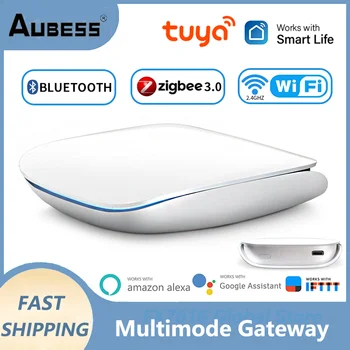 Aubess Tuya Bluetooth Zigbee Smart Gateway, многорежимный концентратор, мост для умного дома, Беспроводной пульт дистанционного управления, Работа с Alexa Google Home
