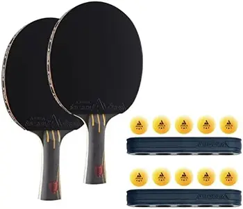 Наборы лопаток для пинг-понга Overdrive и настольного тенниса, ракетка с углеродным кевларом и двойной черной резиной Extreme Speed, настольный теннис