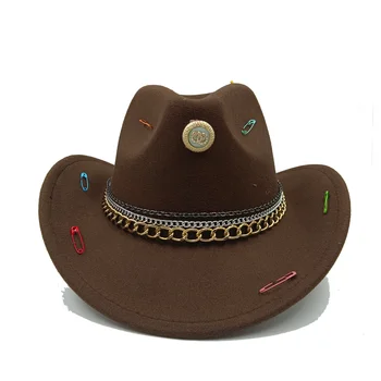 Ковбойская шляпа Модные Аксессуары с двойным кольцом и бриллиантами, осенне-зимняя мужская джинсовая шляпа, мужская уличная ковбойская шляпа в западном стиле
