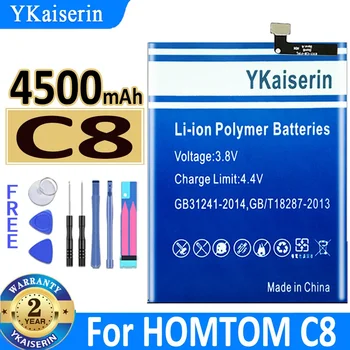 4500 мАч YKaisrrin Аккумулятор для HOMTOM C8 5,5 дюймов 18: 9 Полный дисплей для Android 8 для смартфона Android8 Bateria