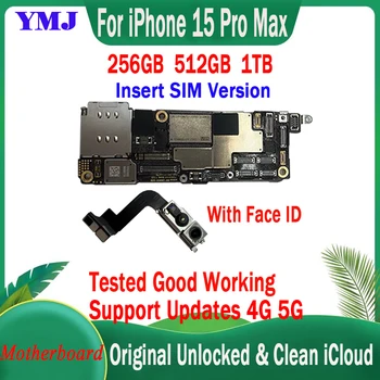 Поддержка обновления IOS для iPhone 15 Pro Max Материнская плата 256 ГБ / 512 ГБ Чистая iCloud разблокирована Материнская плата Протестирована хорошо Вставьте SIM-карту