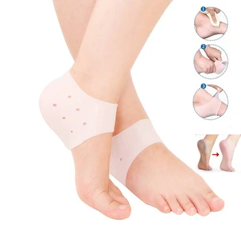 2шт Силиконовые носки для ухода за ногами с Увлажняющим гелем, Тонкие носки для пяток с отверстиями, Протекторы для ухода за кожей ног с трещинами, Инструменты для педикюра Ног