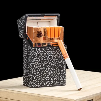 Портсигар с автоматической откидной крышкой, пластиковый материал, Портативные Влагостойкие аксессуары для сигарет с защитой от давления
