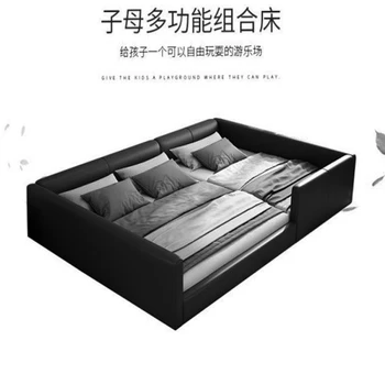 Семейная кровать Родительско-Детская Кровать Семейная Расширенная Соединительная Кровать С Четырьмя Отверстиями длиной 3 М С Негабаритными перилами