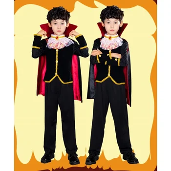 Новый костюм для мальчиков Александр Принц Вампир Косплей Накидка Средневековый комплект одежды Аниме Косплей