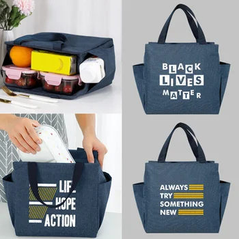 Новая сумка для ланча, Вельветовая Холщовая сумка для ланча, сумка для пикника на шнурке, Маленькая сумочка из эко-хлопчатобумажной ткани, контейнер для ужина, Сумки для хранения продуктов питания