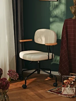 Скандинавский домашний офисный компьютерный стул простой рабочий стол для макияжа вращающееся кресло для сидячего образа жизни эргономичное кресло