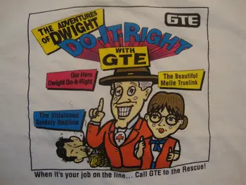 Винтажная футболка 90-х GTE Financial Services Company Adventures Of Dwight White XL